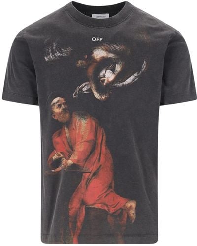 Off-White c/o Virgil Abloh Saint Matthew Graphic-print Cotton-jersey T-shirt - Black