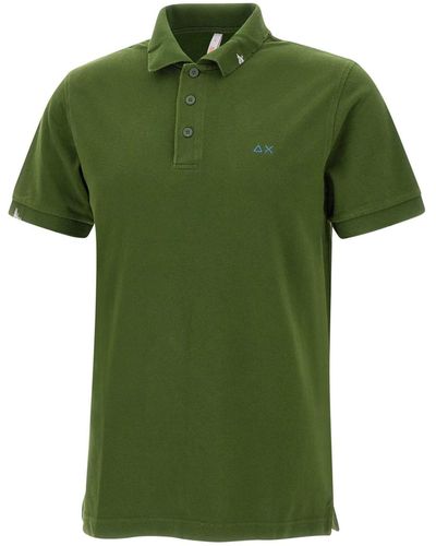 Sun 68 Solid Cotton Polo Shirt - Green