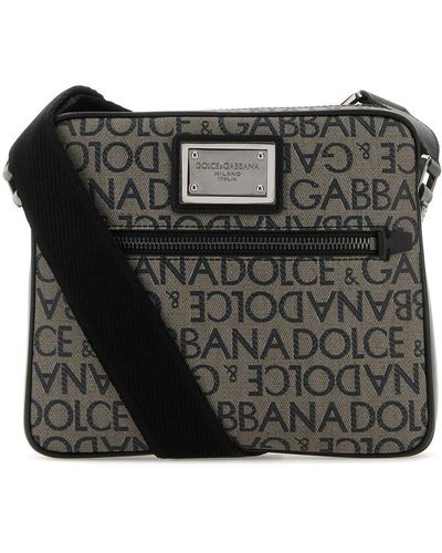 Dolce & Gabbana Logo Plaque Small Shoulder Bag - Black