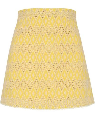 Amotea Baby Skirt Mini In Sangallo - Yellow