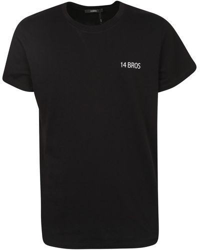 14 Bros Logo-Print T-Shirt - Black