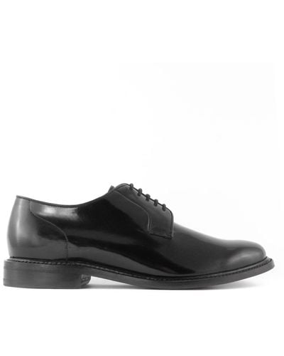 BERWICK  1707 Patent Leather Derby Shoes - Black