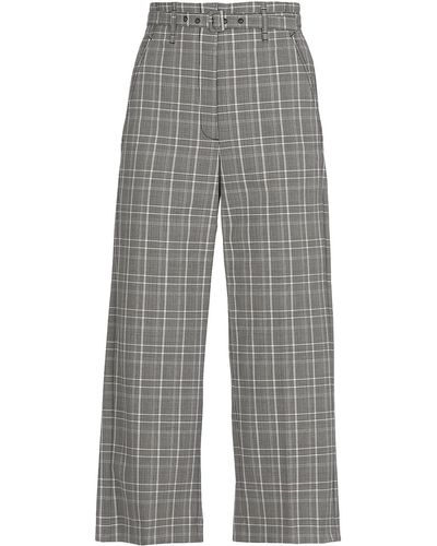 Marella Glen Check Pattern Pants - Gray