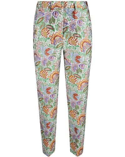 Etro Printed Fitted Trousers - Blue