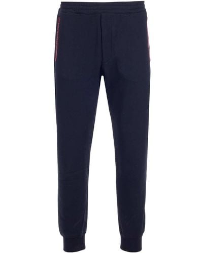 Alexander McQueen Black Sweatpants With Logo - Blue