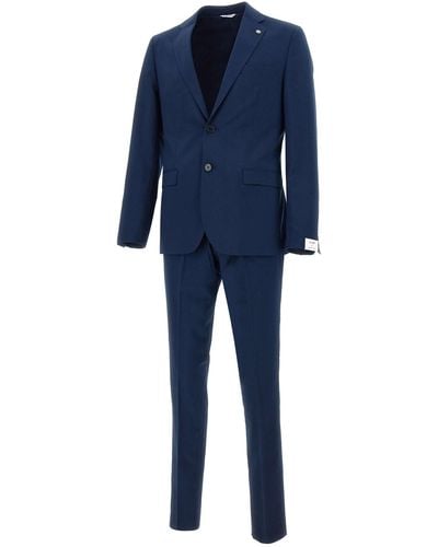 Manuel Ritz Viscose Two-Piec Suit - Blue