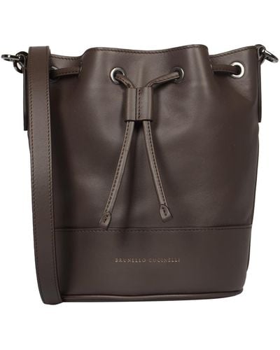 Brunello Cucinelli Drawstring Backpack - Brown