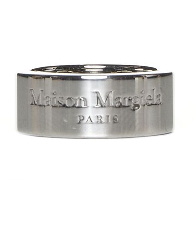 Maison Margiela Logo Silver Ring - Gray