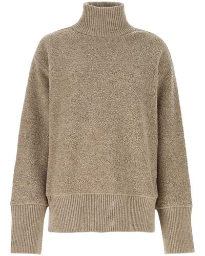 Jil Sander Dove Gray Terry Fabric Oversize Sweater - Natural