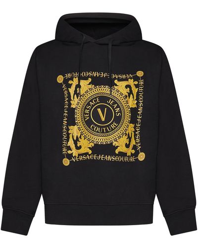 Versace V-Emblem Chain Hoodie - Black