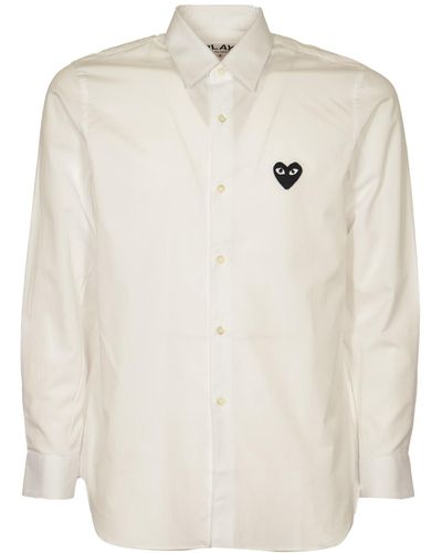 COMME DES GARÇONS PLAY Heart Patched Regular Shirt - White