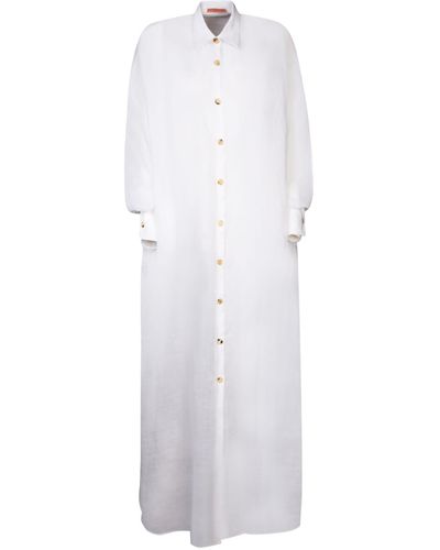 Ermanno Scervino Ramie Chemisier Dress - White