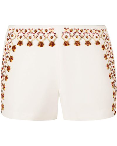 Ermanno Scervino Pattern Embroidered Shorts - White