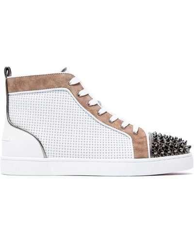 Christian Louboutin Leather Sneakers With Spikes - White