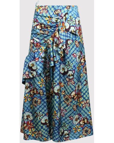Ulla Johnson Bridget Floral-Print Skirt - Blue