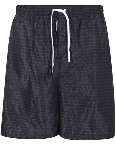 DSquared² D2 Allover Swimming Shorts - Blue