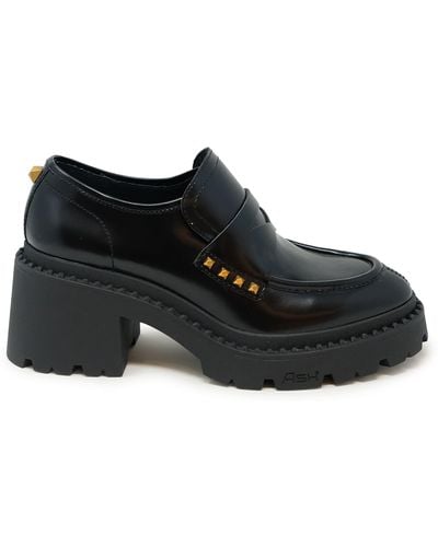 Ash Leather Loafers - Black