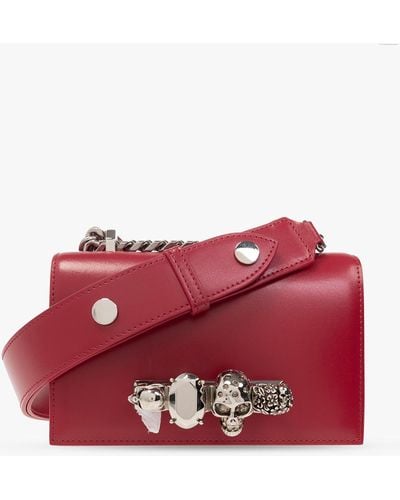 Alexander McQueen ‘Jewelled Satchel Mini’ Shoulder Bag - Red