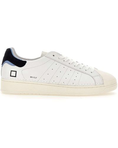 Date Base Calf Leather Trainers - White