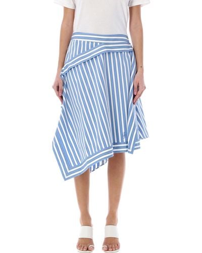JW Anderson Striped Midi Skirt - Blue