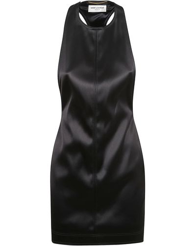 Saint Laurent Cropped Sleeveless Dress - Black