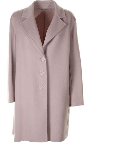 Marella Pink Single-breasted Wool Coat - Brown