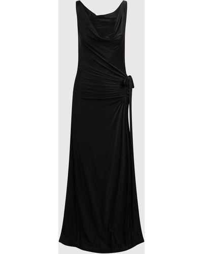 Rabanne Rabanne Long Dress With Draping - Black