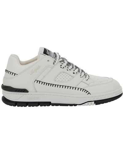 Axel Arigato 'area Lo Sneaker Stitch' White Low Top Sneakers With Contrasting Stitch Detail In Leather Man