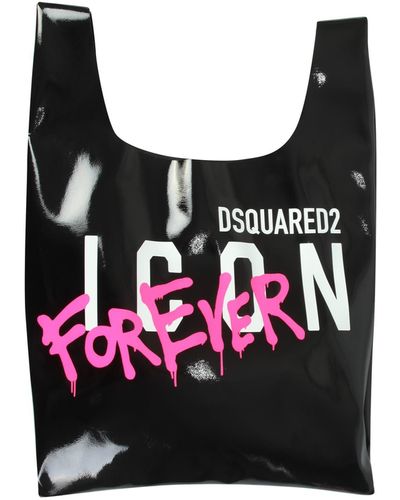 DSquared² Hopping Bag With Icon Forever Print - Black