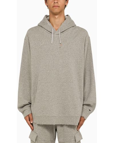Givenchy Gray Melange Hoodie With Wear