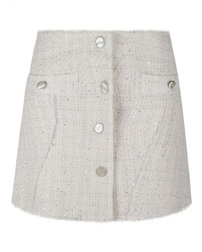 Gcds Tweed Mini Skirt - Gray