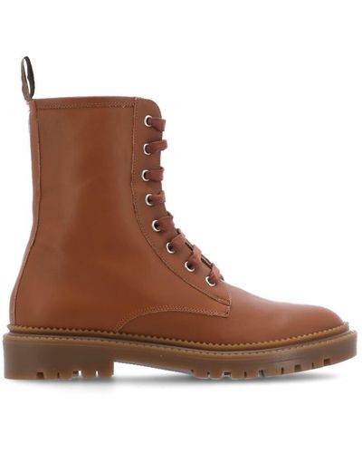 Marella Leather Army Boot - Brown