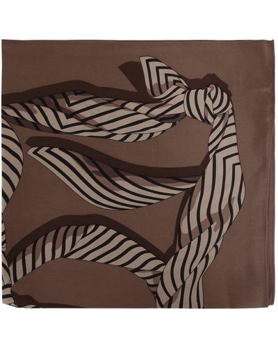 Toteme Knotted Monogram Silk Scarf