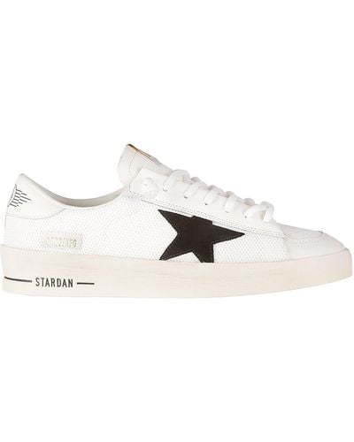 Golden Goose Stardan Net Upper Shiny Leather Toe And Heel Suede - White