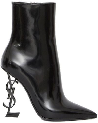 Saint Laurent Opium 110mm Pointed-toe Ankle Boots - Black