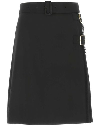 Burberry Stretch Polyester Blend Skirt - Black