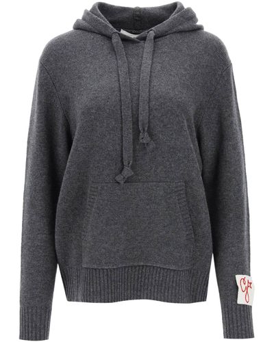 Golden Goose Hoodie In Cashmere And Wool Blend - Grey
