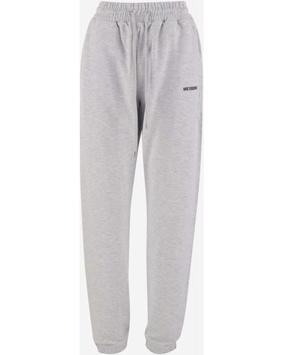we11done Cotton Sweatpants With Logo - Gray