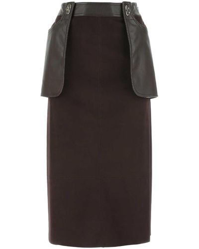 Low Classic Chocolate Synthetic Leather Skirt - Black
