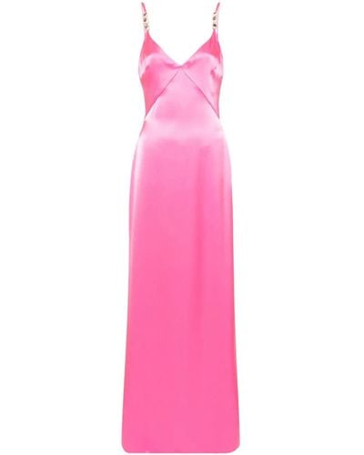 David Koma Satin Long Dress - Pink