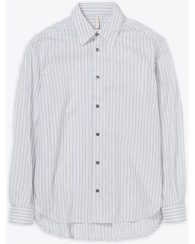 sunflower #1174 Striped Poplin Shirt With Long Sleeves - White