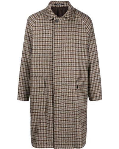 Tagliatore Houndstooth-pattern Coat - Brown