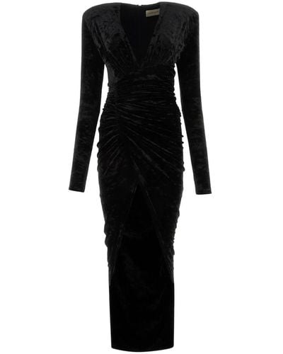 Alexandre Vauthier Velvet Long Dress - Black