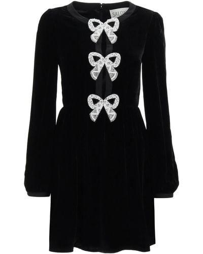 Saloni Camille Velvet Dress - Black