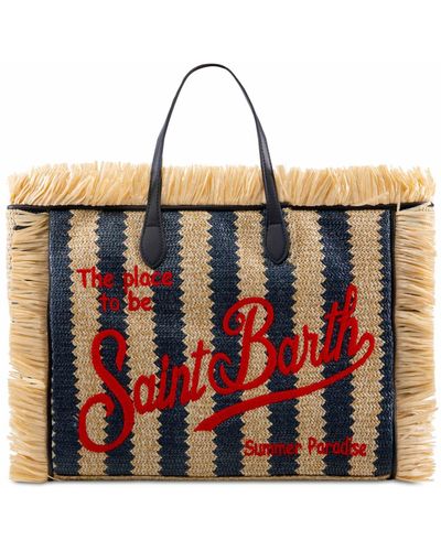 Mc2 Saint Barth Vanity Straw Bag With Embroidery - Red