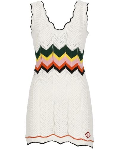 Casablancabrand Dress With Logo - White