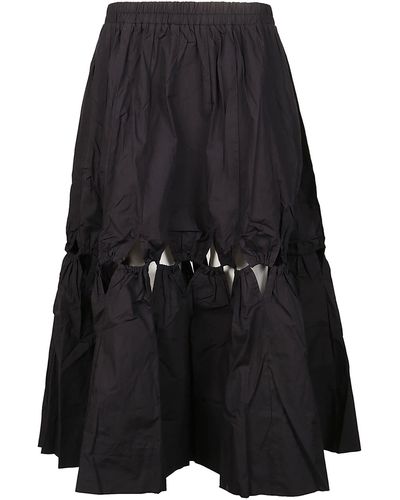Sea Steph Cotton Cut Out Skirt - Black
