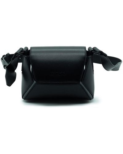 Vic Matié Leather Shoulder Bag - Black