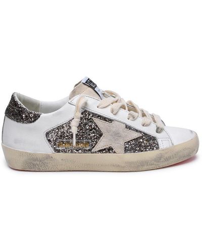 Golden Goose Super Star Paneled Sneakers - White