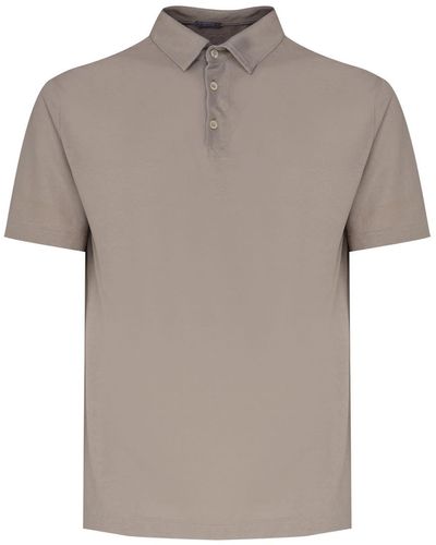 Zanone Cotton Polo T-Shirt - Gray